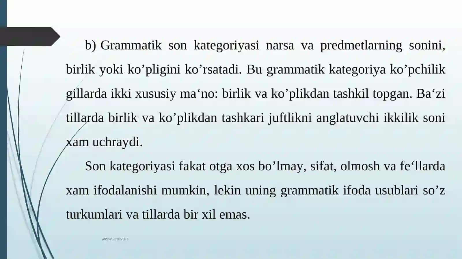 Grammatik kategoriya va uning turlari 4