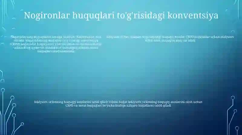 Inkluziv Ta'Limning Huquqiy Asoslarini Xalqaro Hujjatlarda Tahlil Qilish 4