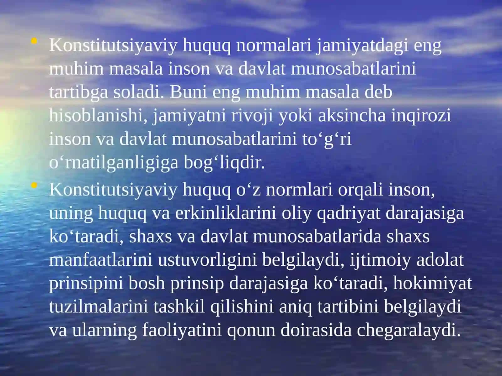 O'zbekiston Respublikasi Konstitutsiyaviy huquq tushunchasi 4