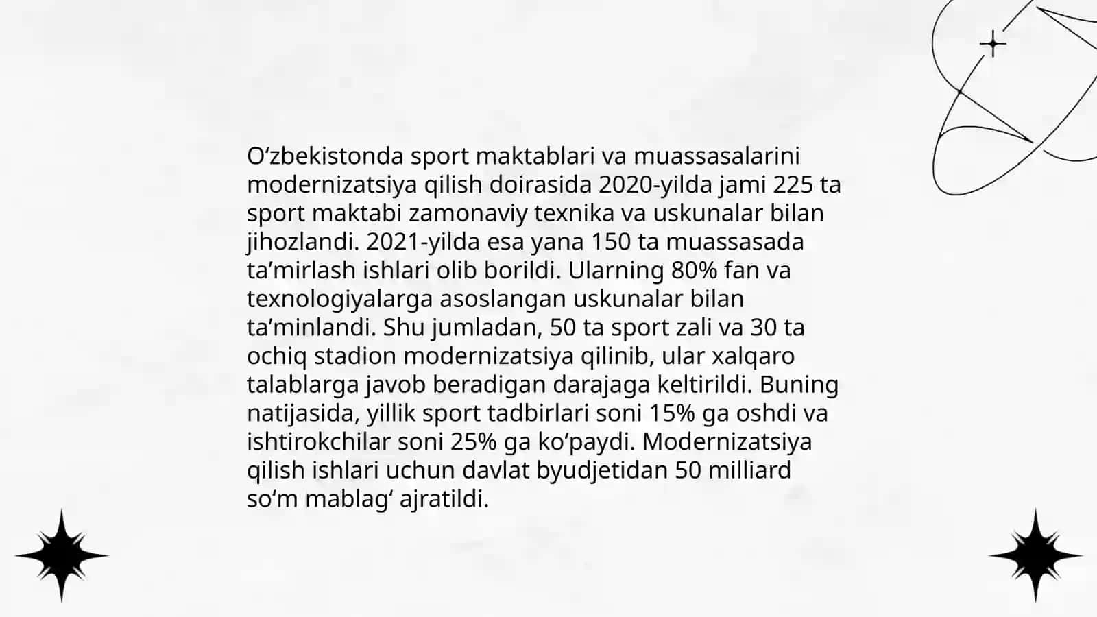 Jismoniy tarbiya va sport sohasini tashkiliy tarkibiy tuzilmasini takomillashtirish 4
