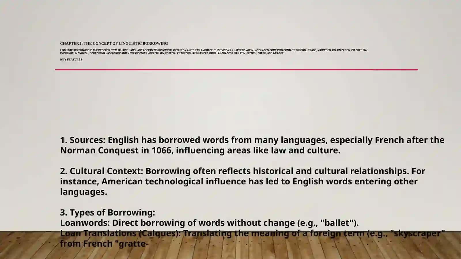 Peculiarities of borrowings in Modern English 4