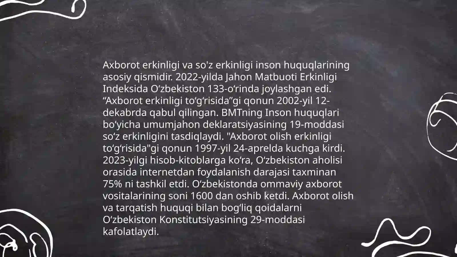 Oʻzbekiston Respublikasi ommaviy axborot vositalarining faoliyati 4