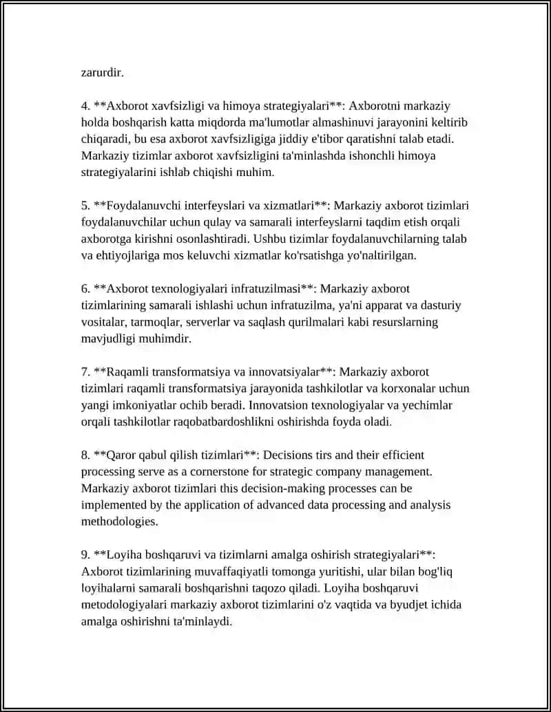 Markaziy Axyorot Tizimining Nazariy Asoslari va Qòllanilishi 4