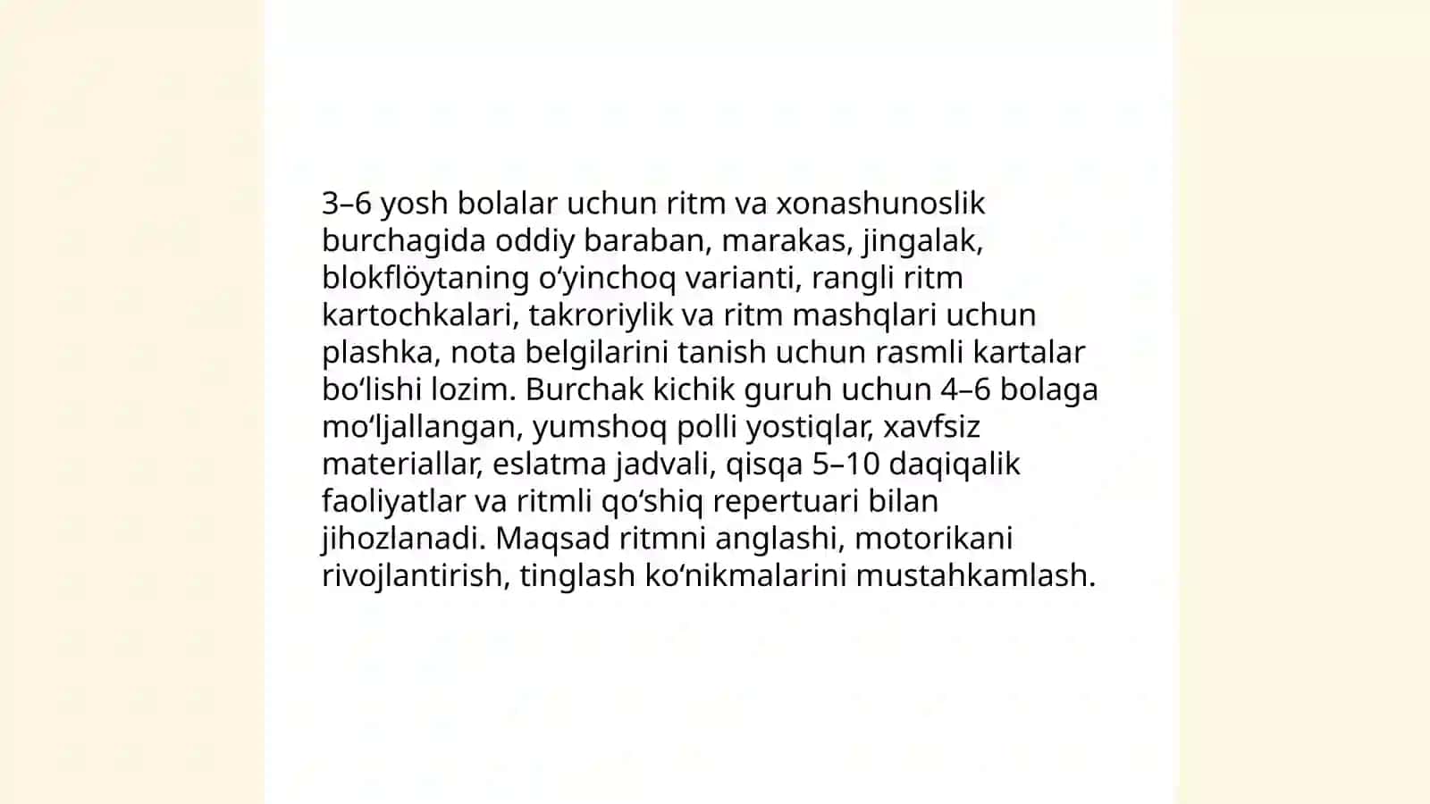 Musiqa burchagi jihozlash 4