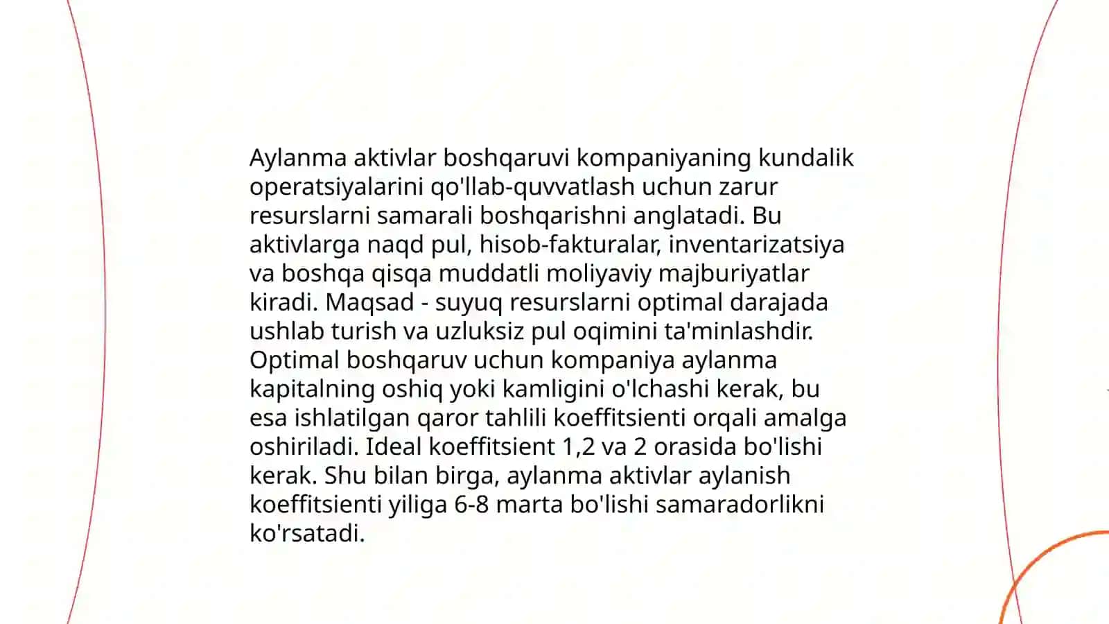 Korxonaning aylanma mablaglari 4