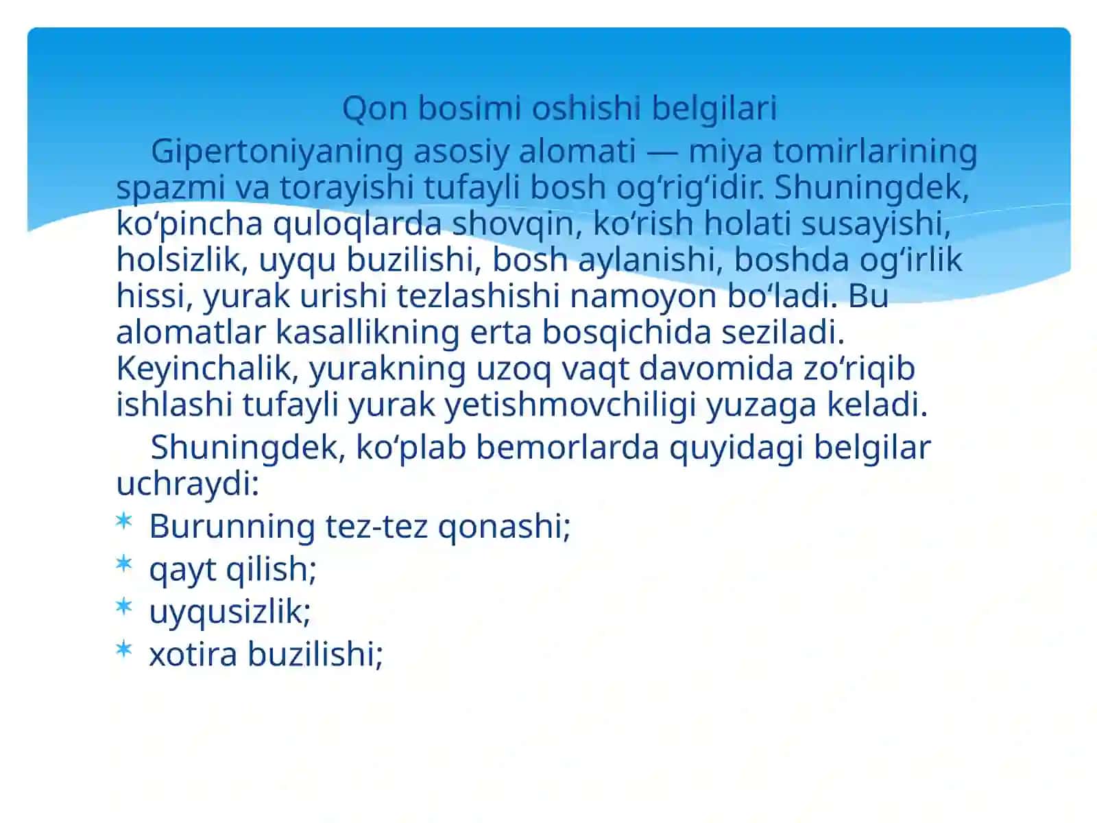 Qon bosimi oshishi – sabablari, belgilari va davolanishi 4