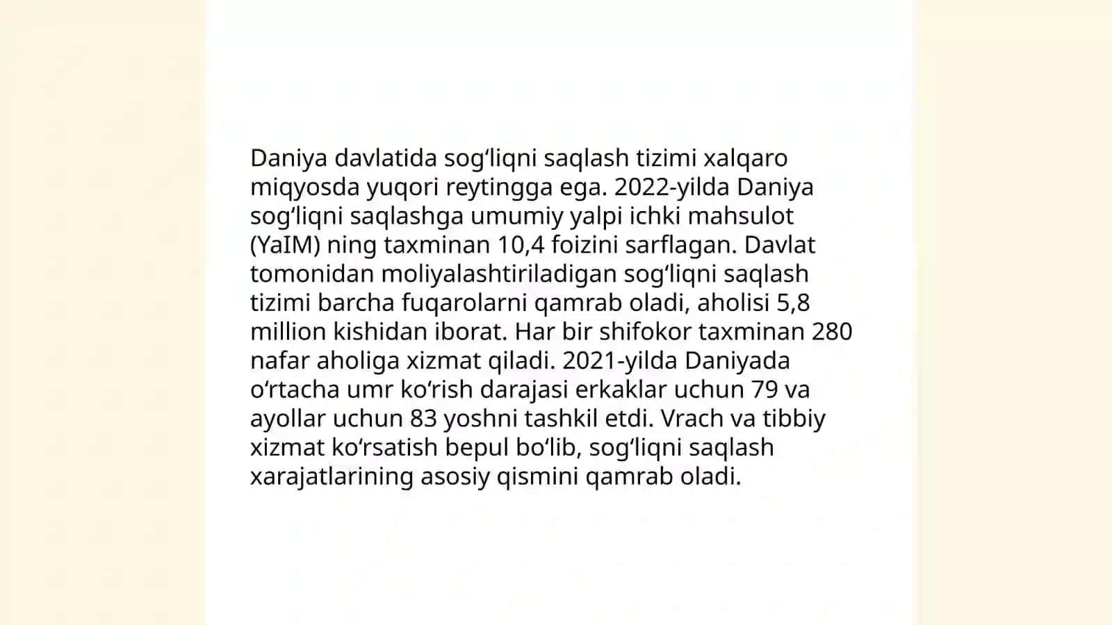Daniya davlatining tibbiy sug’urtasi 4