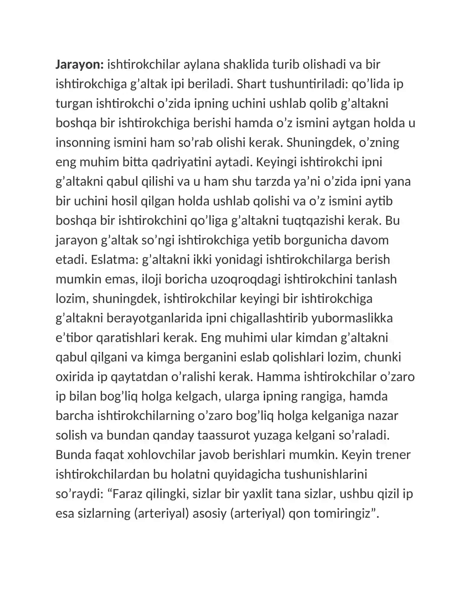 Individual va guruhiy konsultatsiya fanidan trening mashg'uloti dasturi 4