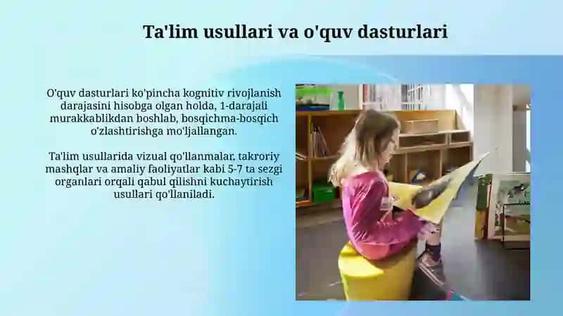 Intellektual nuqsoni bo'lgan bolalar uchun ta'lim muassasalari 4