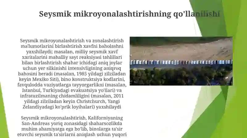 Seysmik rayonlashtirish va mikrorayonlashtirish 4