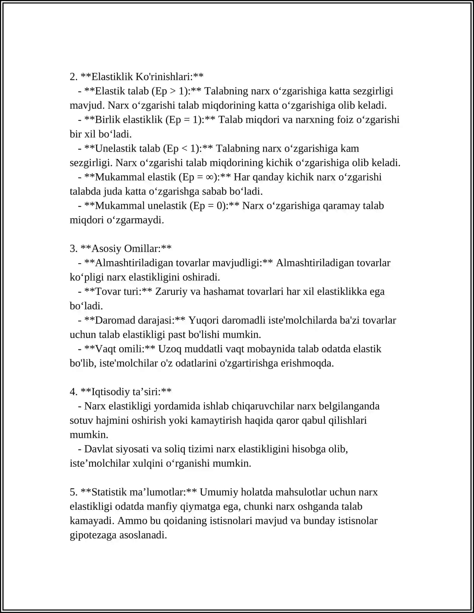 TALAB VA TAKLIF ELASTIKLIGI 4
