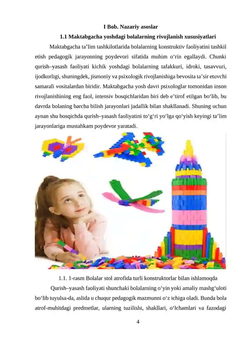 Maktabgacha ta'lim tashkilotlarida qurish yasash 4