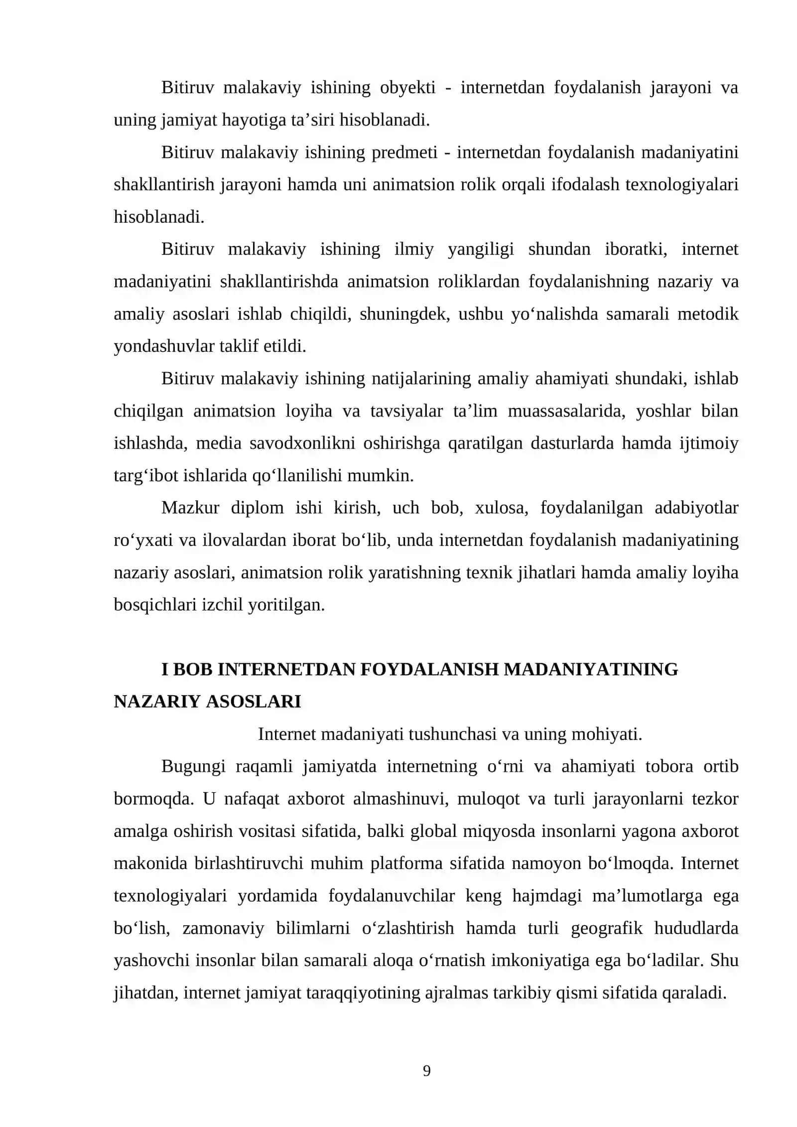 "INTERNETDAN FOYDALANISH MADANIYATI" ANIMATSION ROLIGINI YARATISH 4