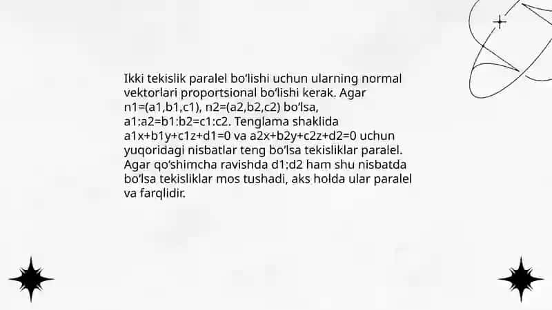 Analitik geometriya fanidan taʼlim 4