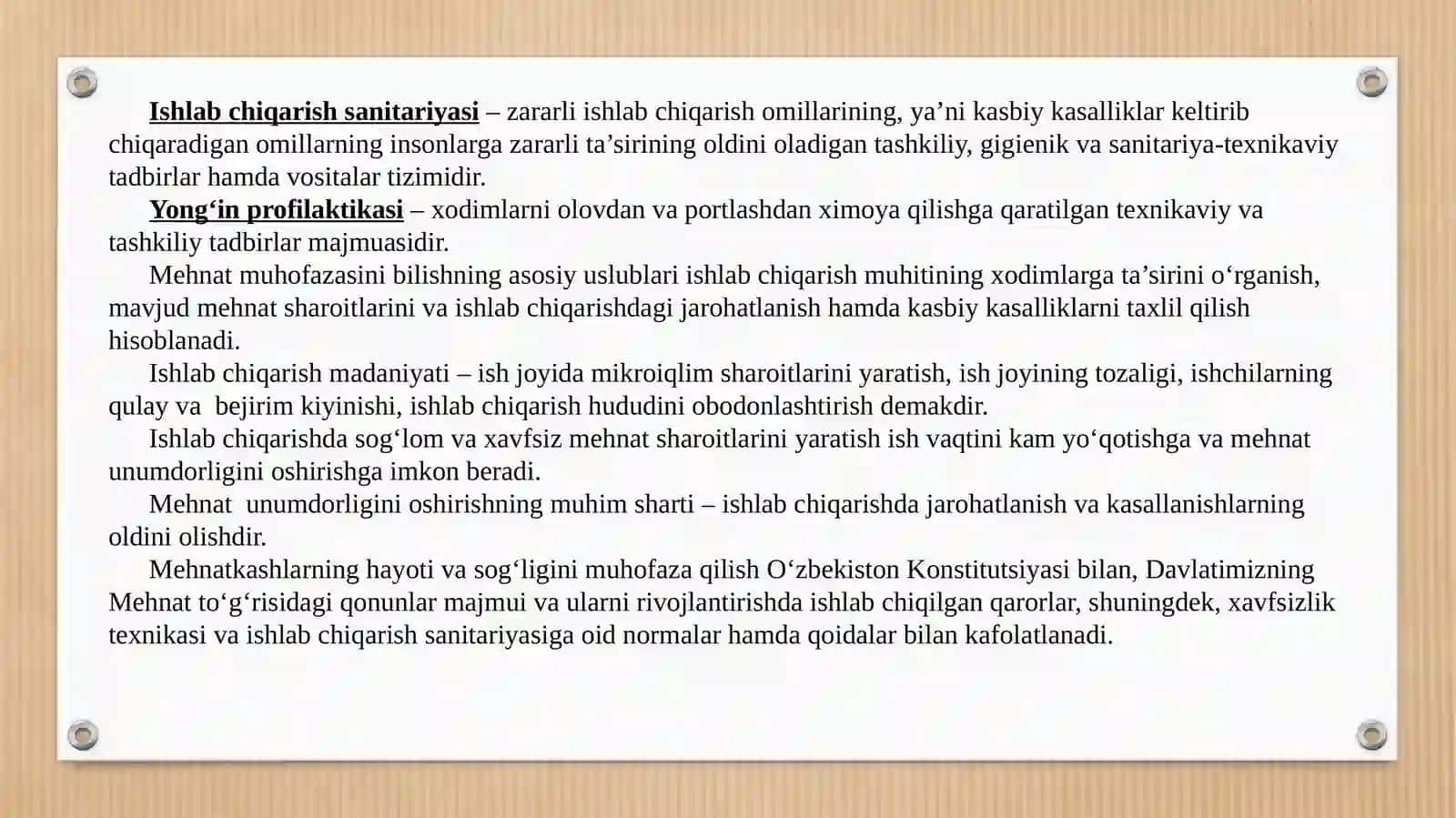 Hayot faoliyati xavfsizligini ta’minlash asoslari 4