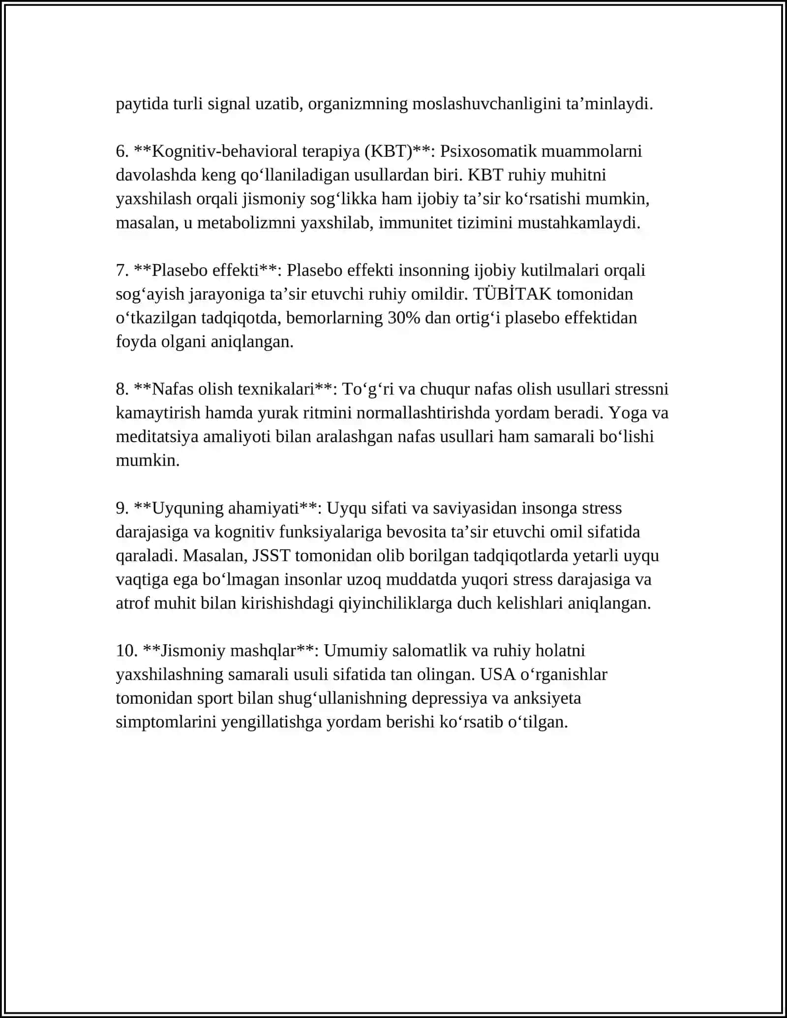 PATOPSIXOLOGIYA. SHIFOKOR FAOLIYATIDAGI INKLYUZIV O'ZARO MUNOSABATLAR 4
