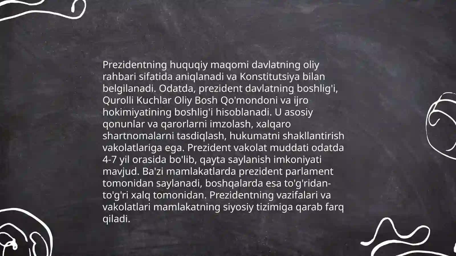 O'zbekiston Respublikasi Prezidentining konstitutsiyaviy-huquqiy maqomi 4