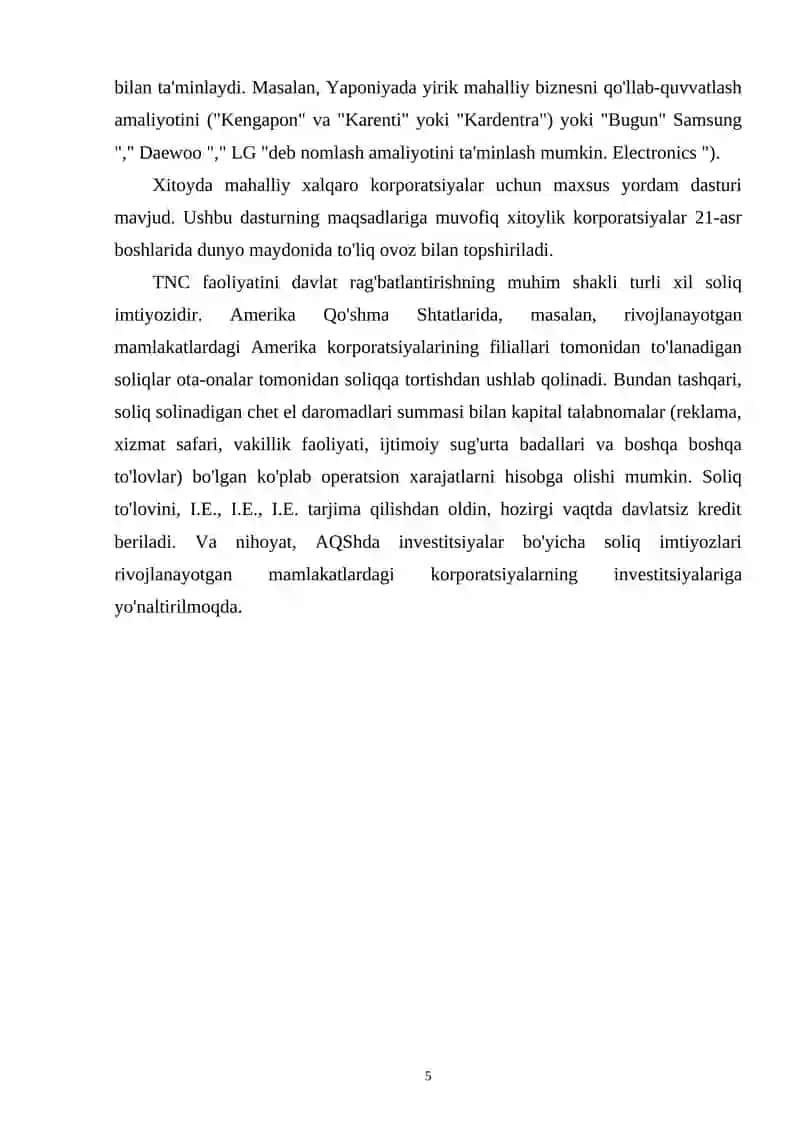 JAHON TEXNOLOGIYALAR BOZORIDA TRANSMILLIY KORPORATSIYALARNING FAOLIYATI TAHLILI 4