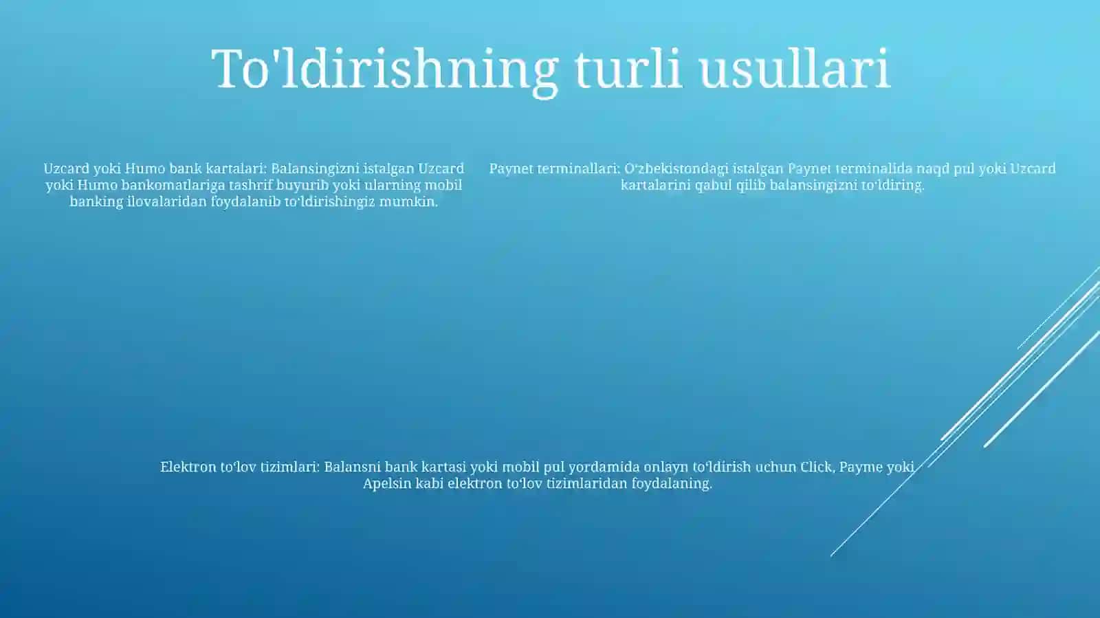 Balansni To'Ldirish 4