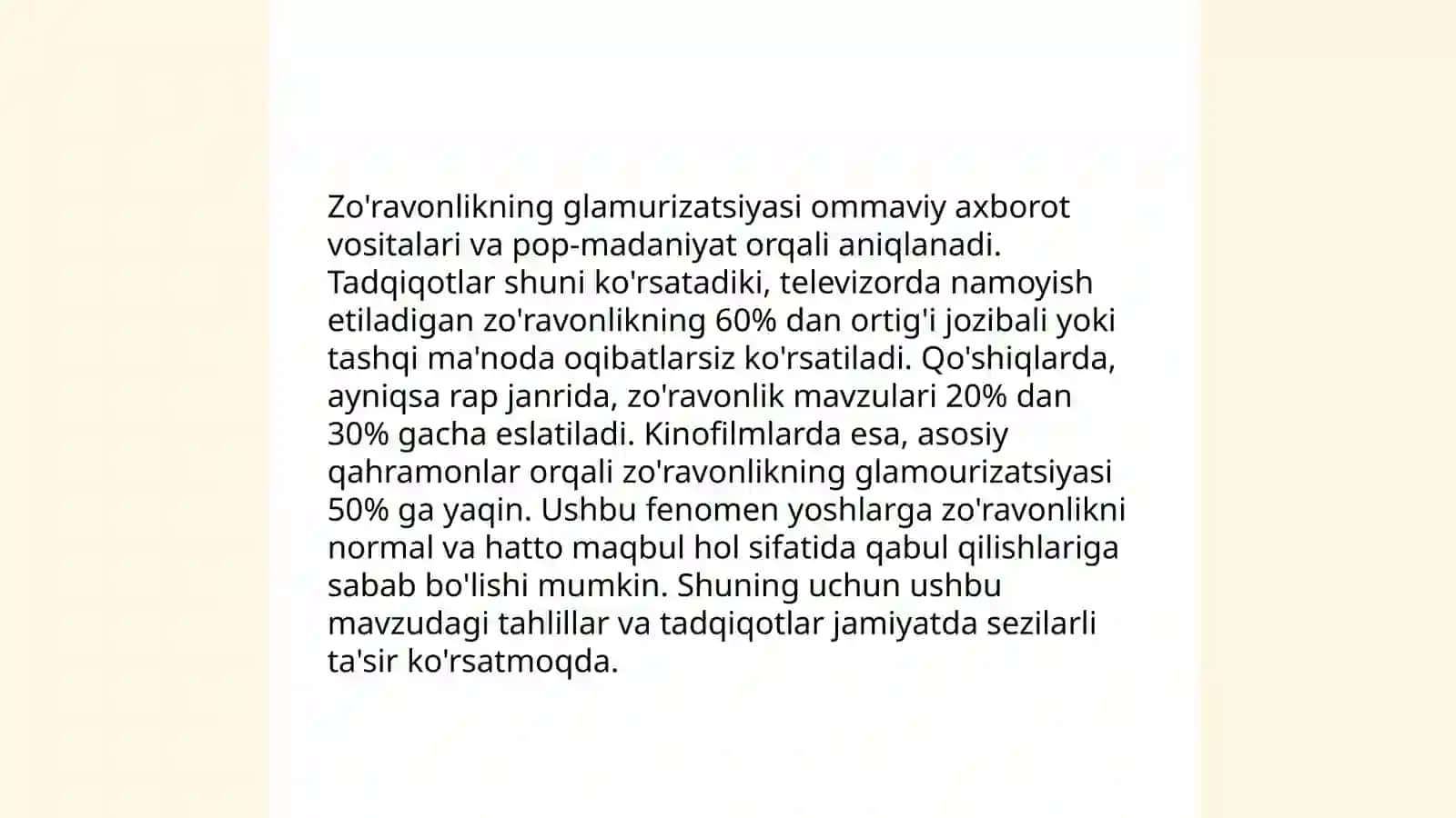 Ommaviy madaniyatning g'ayriaxloqiy ko'rinishlari 4