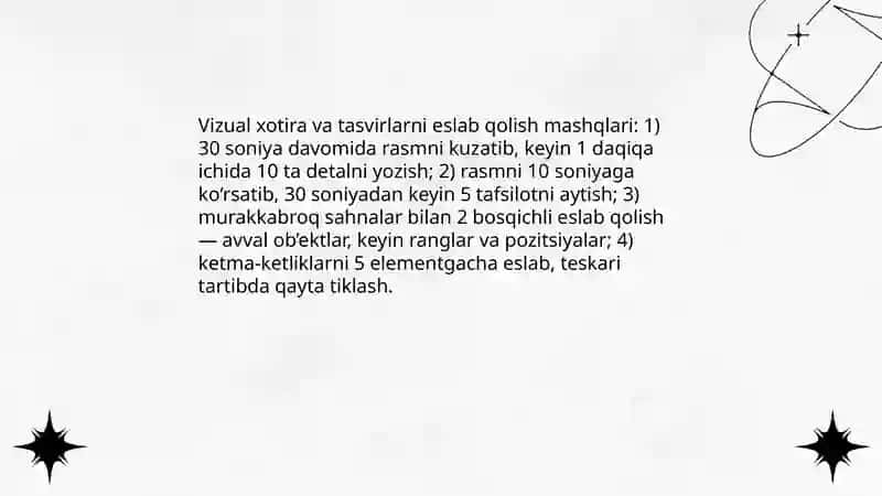 Xotirani rivojlantiruvchi psixologik mashg‘ulotlar 4