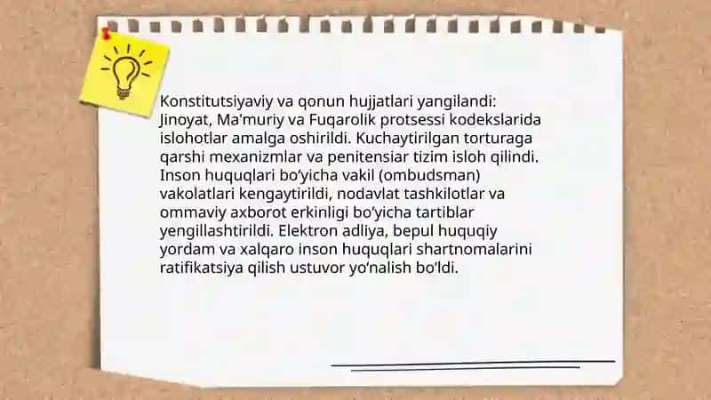 Yangi O'zbekistonda inson haq huquqlari va erkinliklar kafolatlanishi 4