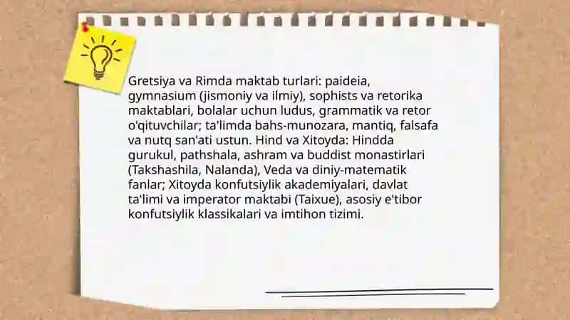 Antik davrda Yevropa va Sharq mamlakatlari ta’lim tizimining qiyosiy tahlili 4