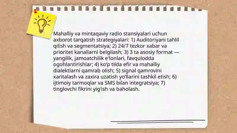 Radio - tezkor xabar berish va axborot tarqatish vositasi 4
