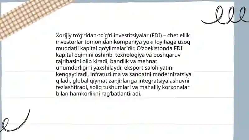 O'zbekiston iqtisodiyotida investitsiya faolligi va uning o' sishiga ta'siri 4