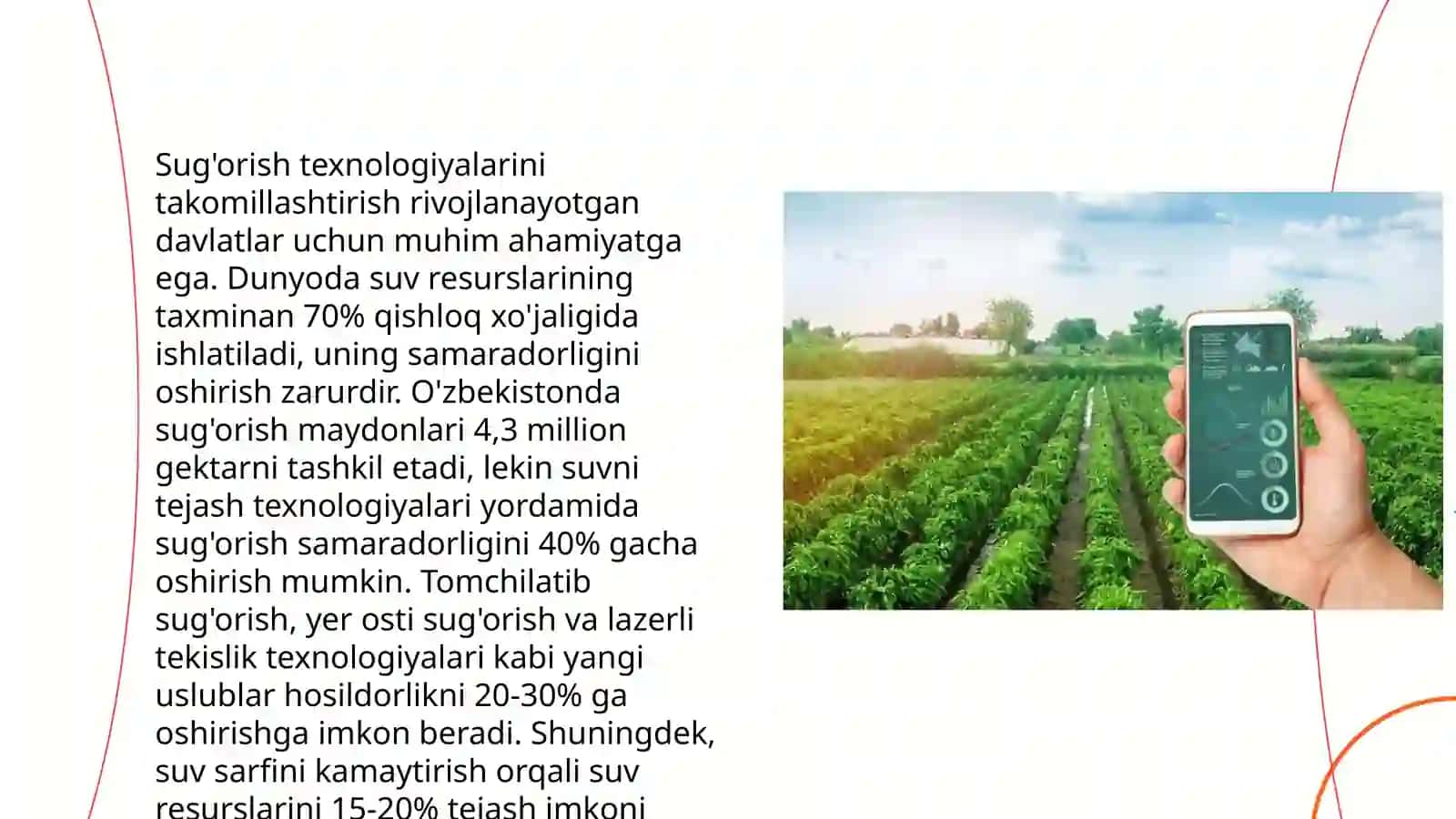 Agranomiyadagi istiqbolli vazifalar va bu soxadagi muammolarni xal etish yo'llari 4