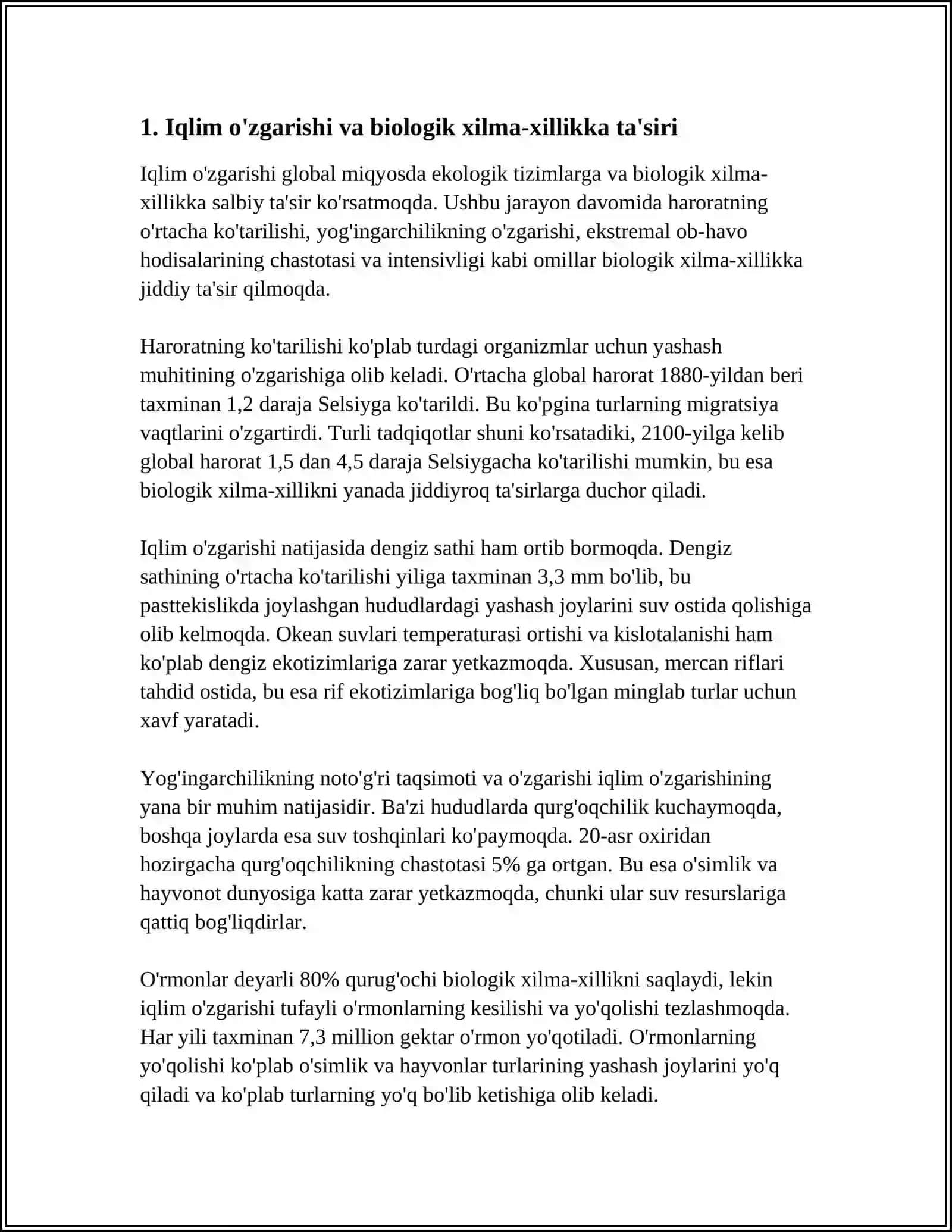 BIOXILMA XILLIKNI SAQLASHDA ANTROPOGEN OMILLARNING SALBIY TA'SIRI 4