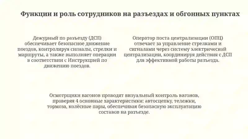 Разъезды, обгонные пункты и организация их работ 4