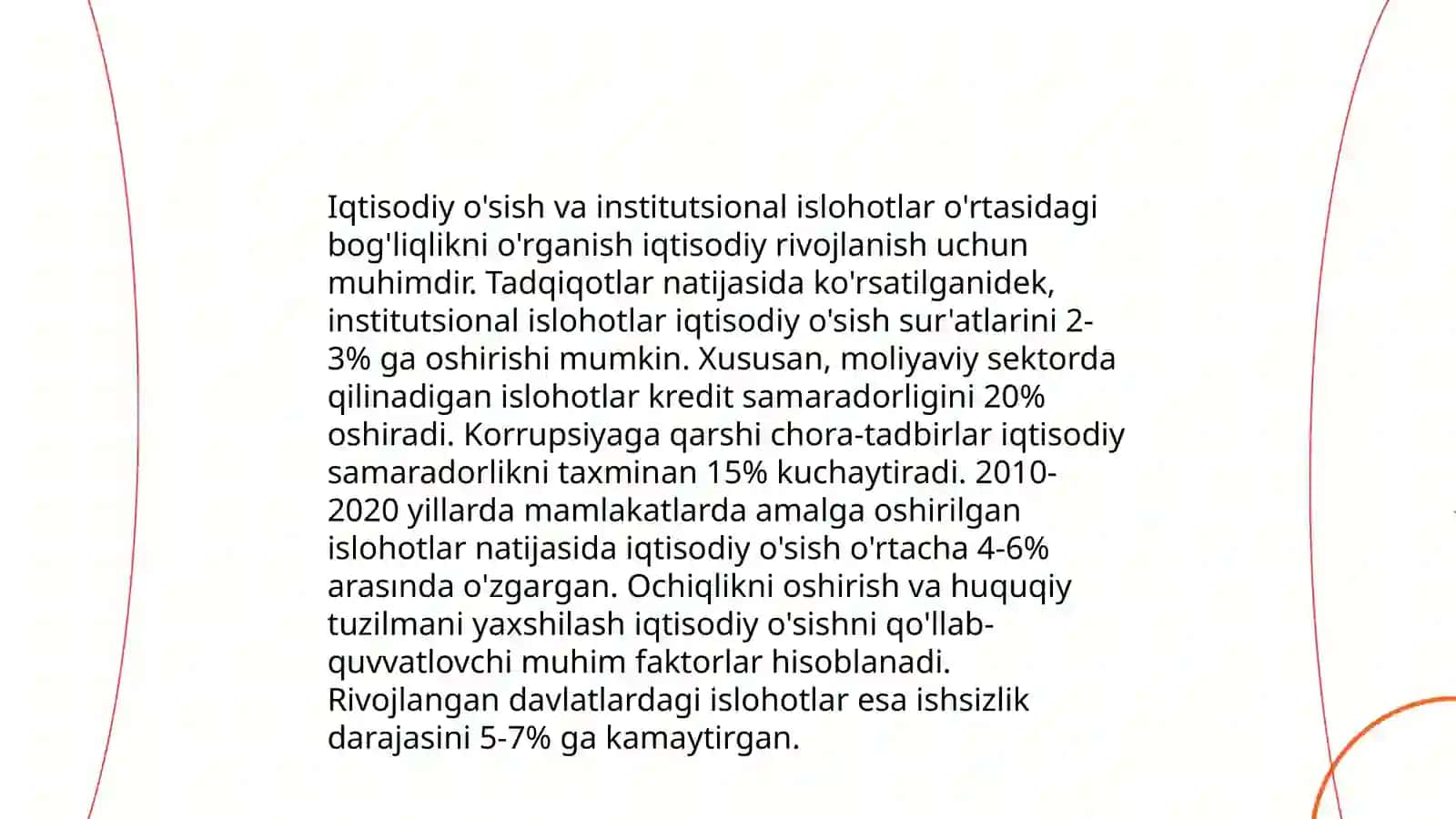 Institutsional islohotlar va iqtisodiy osish 4