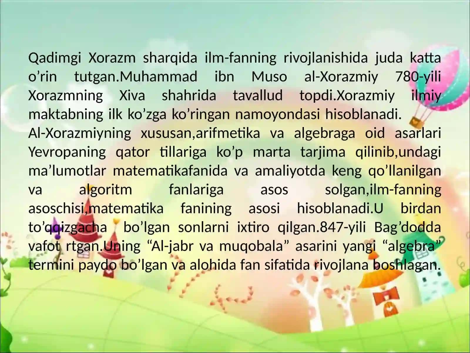 “Matematika” fanidan 1-sinflar uchun DARS ISHLANMASI 4