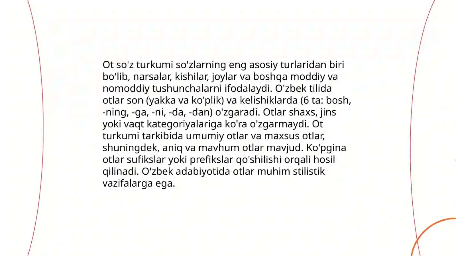 So'z turkumlarini o'rganishda xosil qilinadigan orfogirafik bilimlar 4