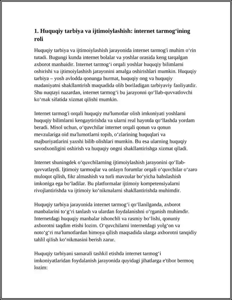 HUQUQIY TARBIYA – IJTIMOIYLASHISH OMILI SIFATIDA 4