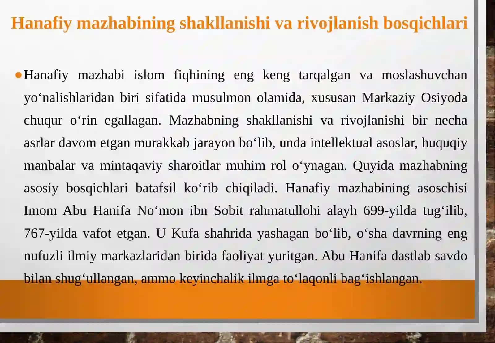 Hanafiy mazhabi rivojida Markaziy Osiyo faqihlarining roli va hissasi 4