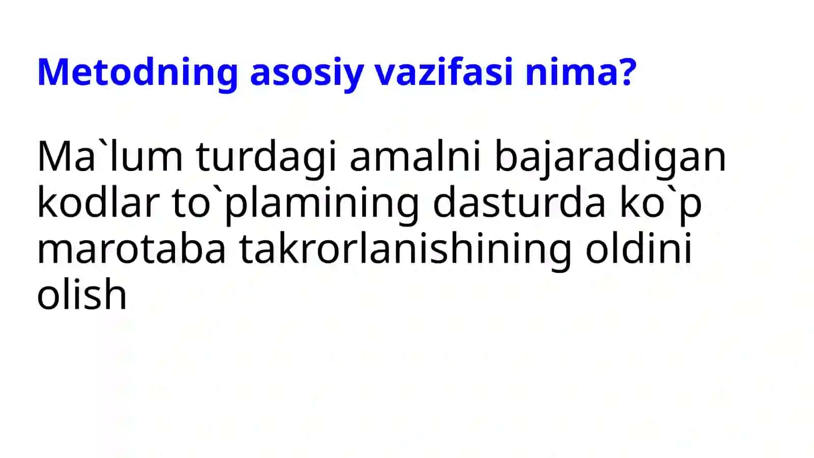Metodlar(Funksiyalar) 4