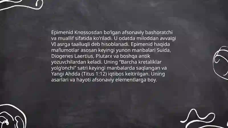 Epimenidning Rostgoʻy yolgʻonchi paradoksi 4