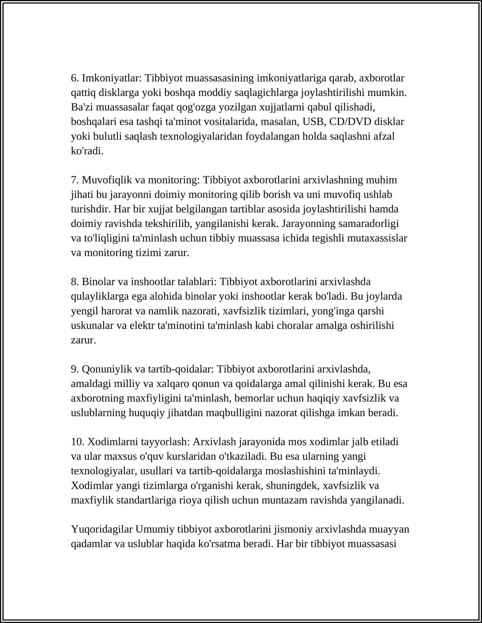 TIBBIYOT AXBAROTLARINI ARXIVLASH USULLARI 4