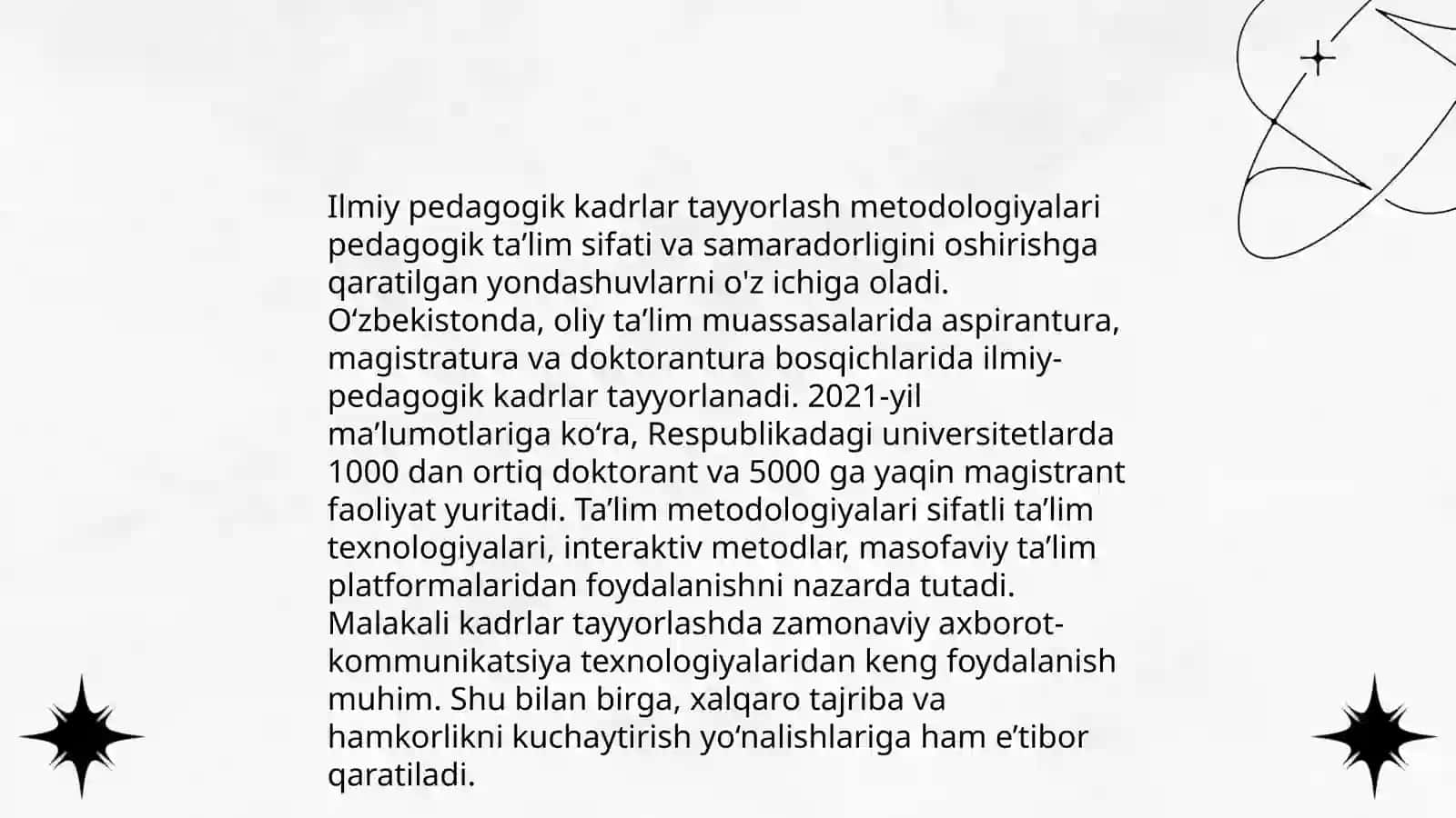Oliy ta'limdan keyingi talim va ilmiy pedagogik kadrlarni tayyorlash 4