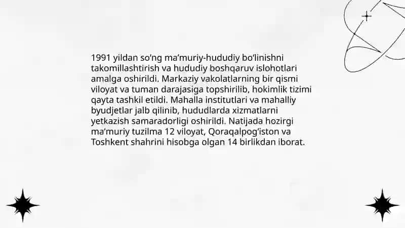 Mustaqillik yillarida davlat bashqaruvi tizimida amalga oshirilgan islohatlar 4