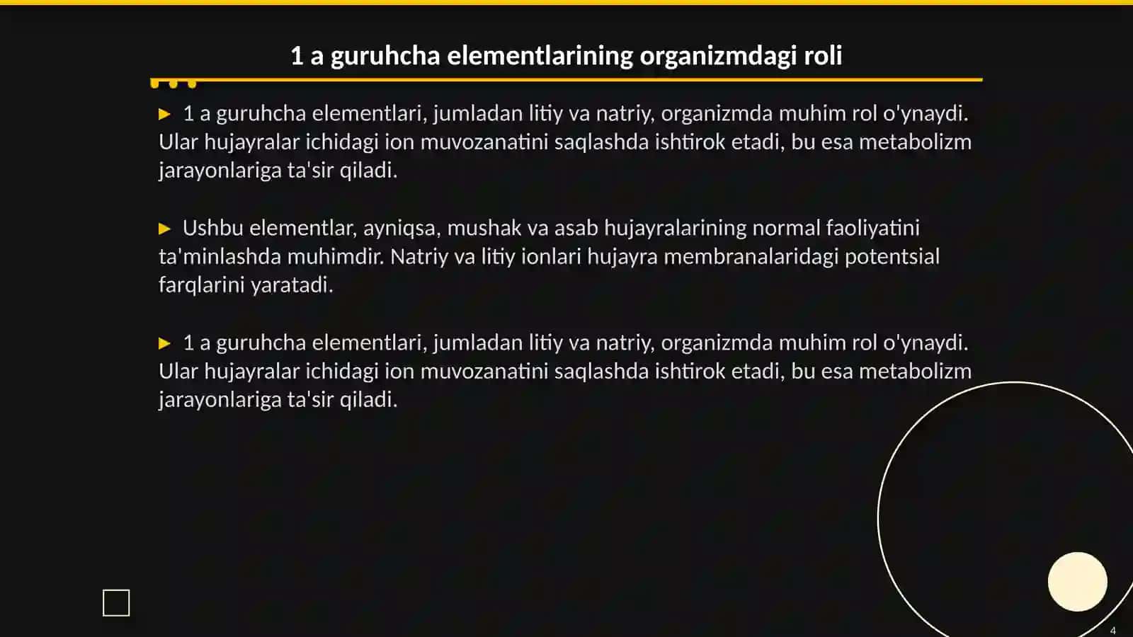 1 a guruhcha elimentlarining biologik ahamiyati litiy natriy va 4