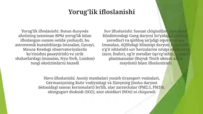 Atrof muhitni ifloslantiruvchi asosiy omillar 4