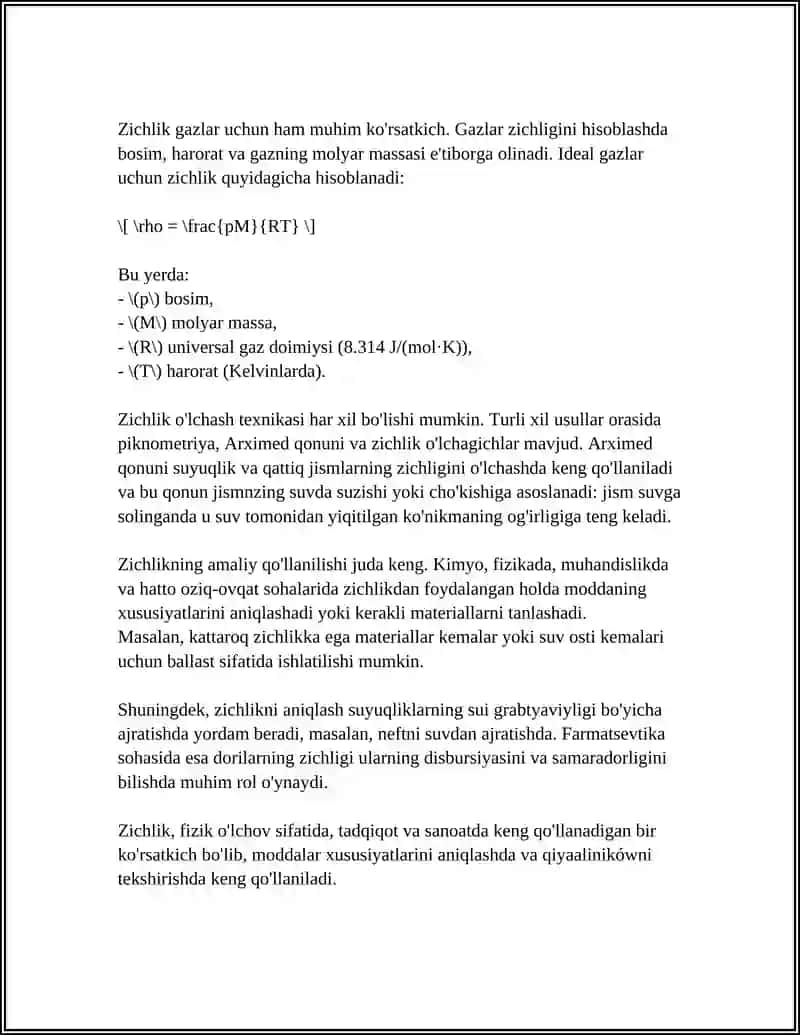 BIOLOGIK TOʻQIMALAR VA QATTIQ JISIMLAR ZICHLIGINI ANIQLASH 4