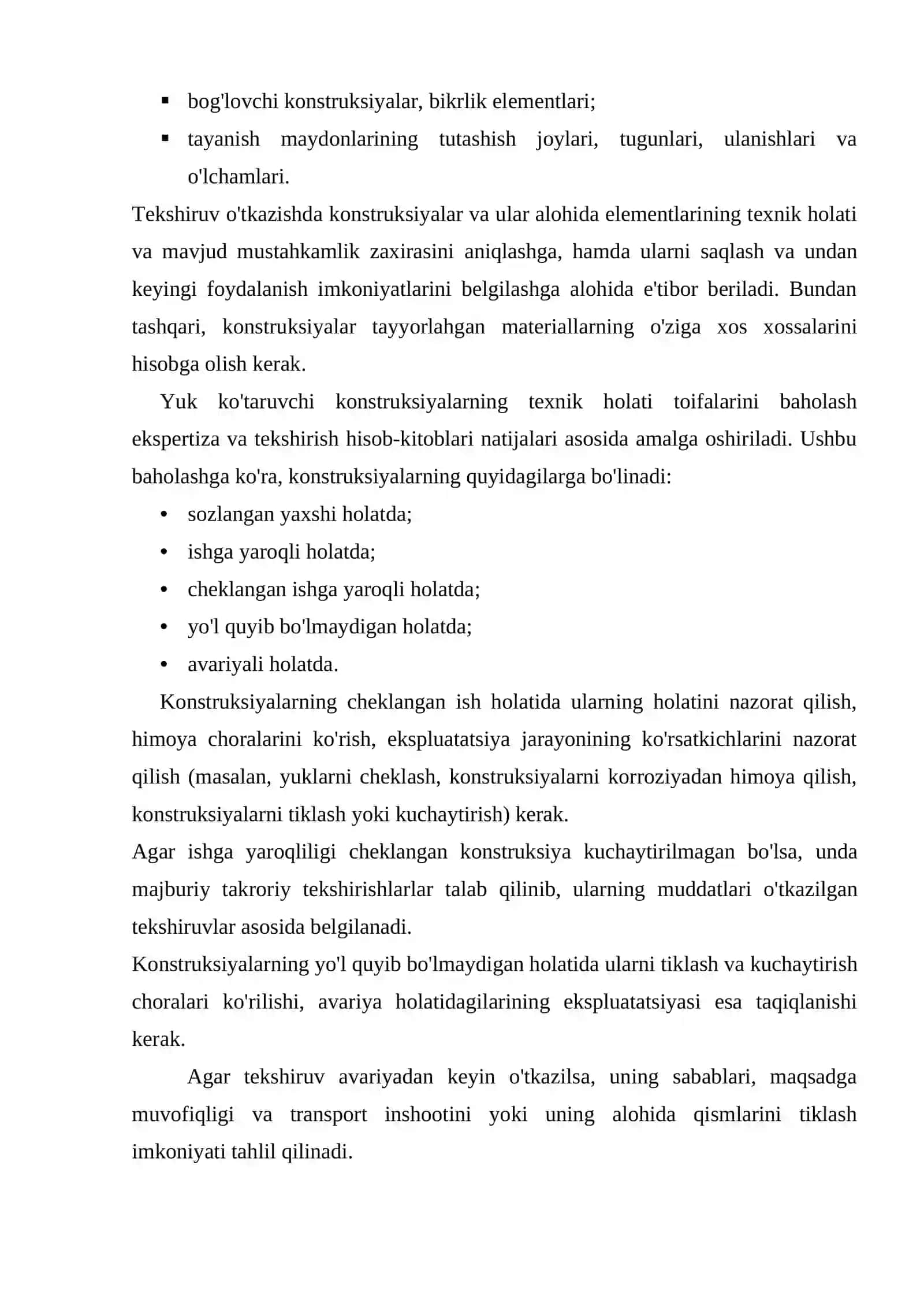 Ko‘prik va tonnel inshootlari texnik holatini diagnostikaning usullari va bosqichlari 4