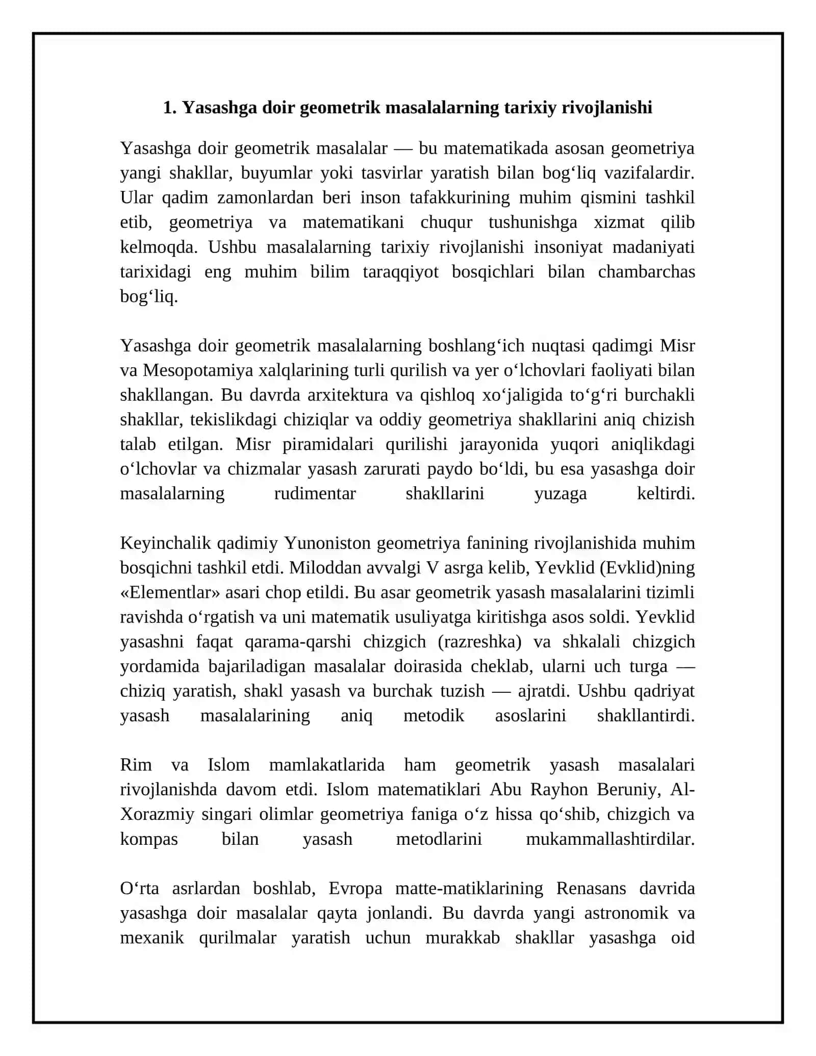 Yasashga doir geometrik masalalar 4