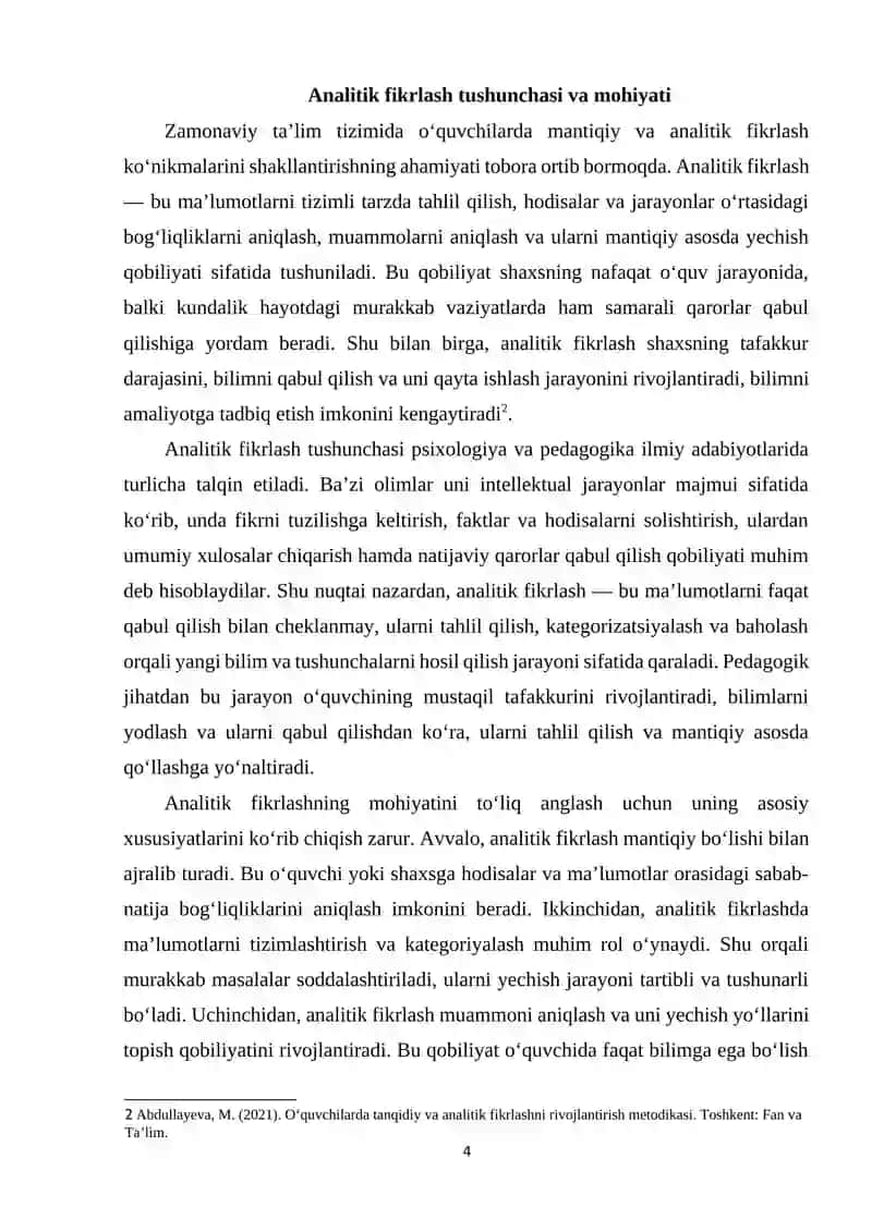 O'quvchilarda analitik fikrlash mashqlarini o'tkazish 4
