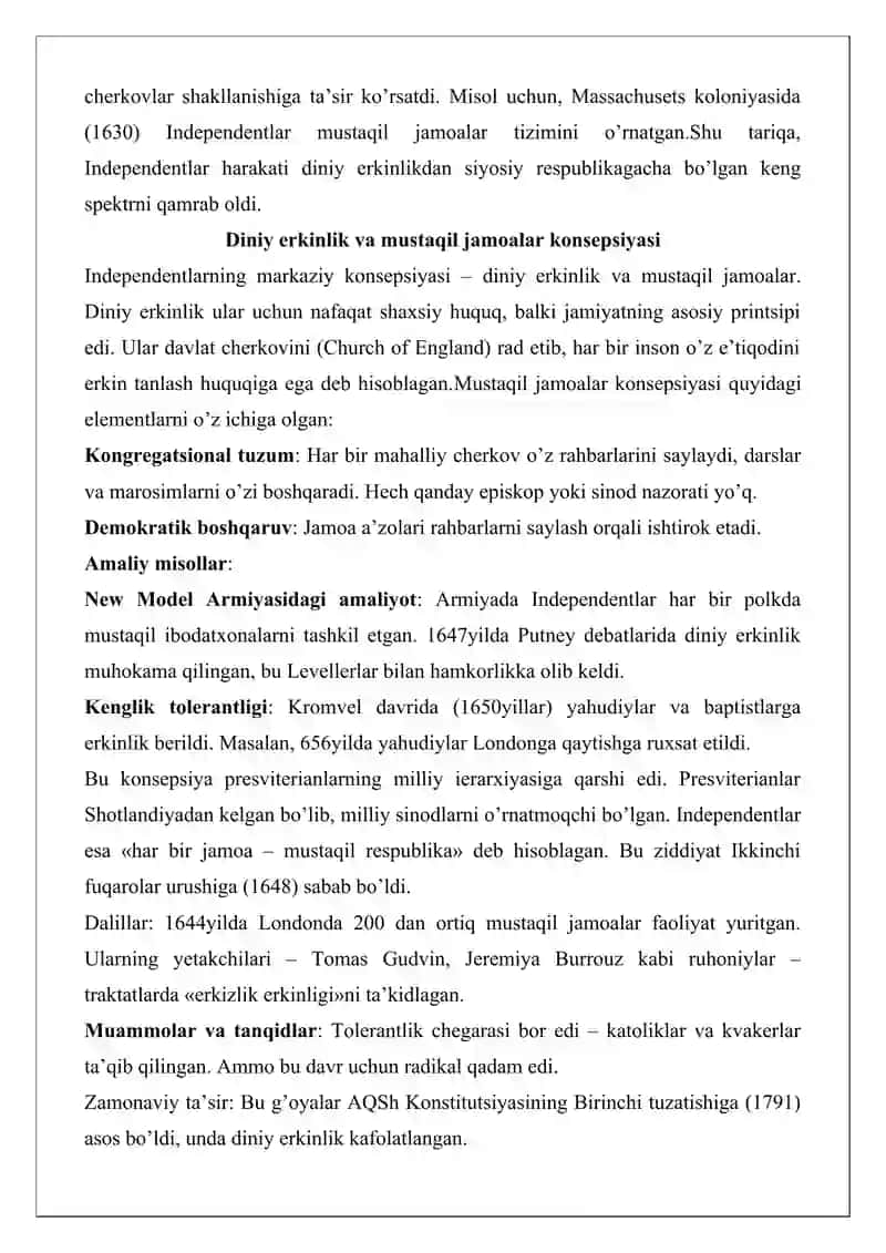 Independentlar, levellerlar va diggerlar mafkurasi 4