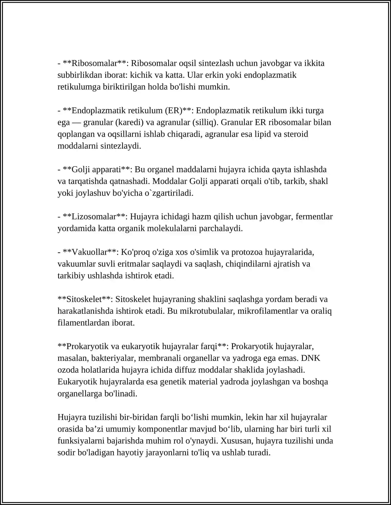 HUJAYRA TUZILISHI HUJAYRA NAZARIYASI HAYVON VA ODAM XROMOSOMALARNING MODEFIKATSION XARAKTERISTIKASI 4